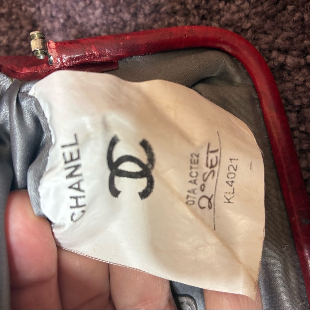 Chanel CC Red Quilted Leather Runway Collection Clutch Crossbody Bag w COA Rare - Picture 12 of 16